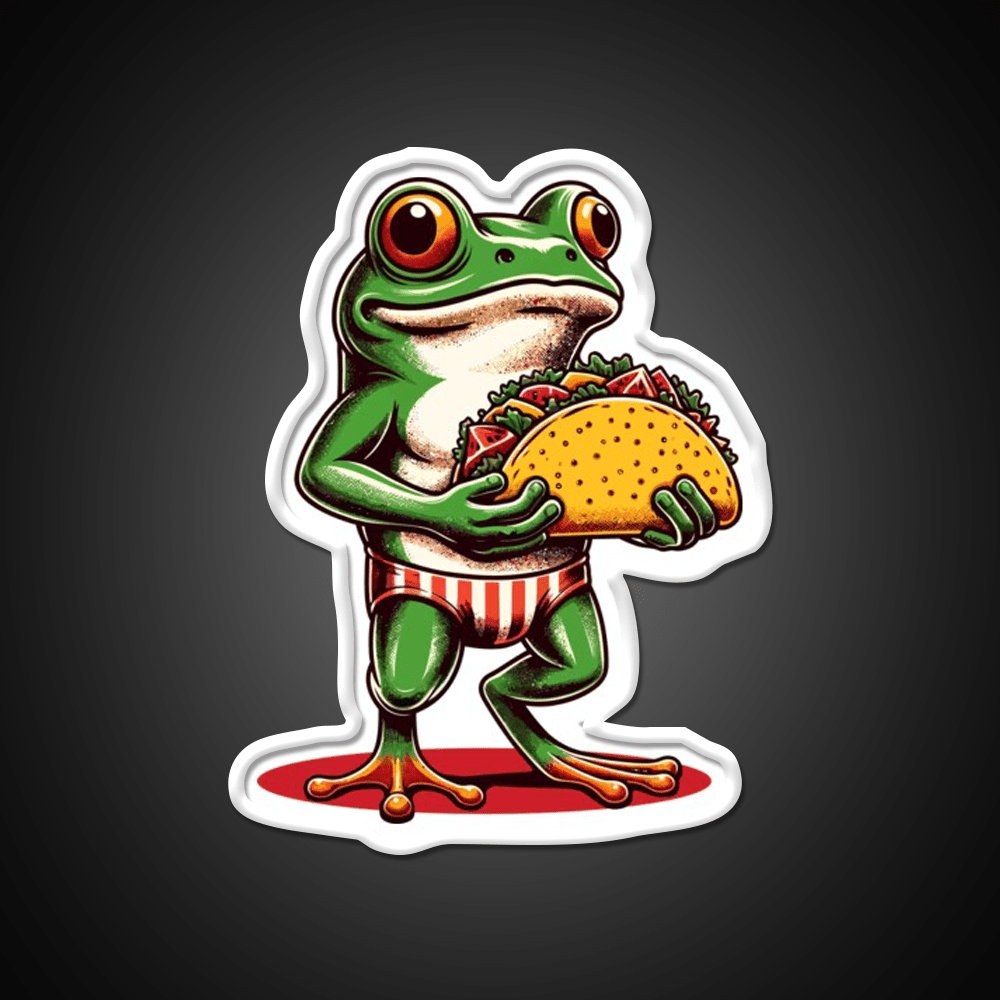Frog Carrying A Taco Led Neon Sign Mexican Food Sign Rgb Color - Shineneon