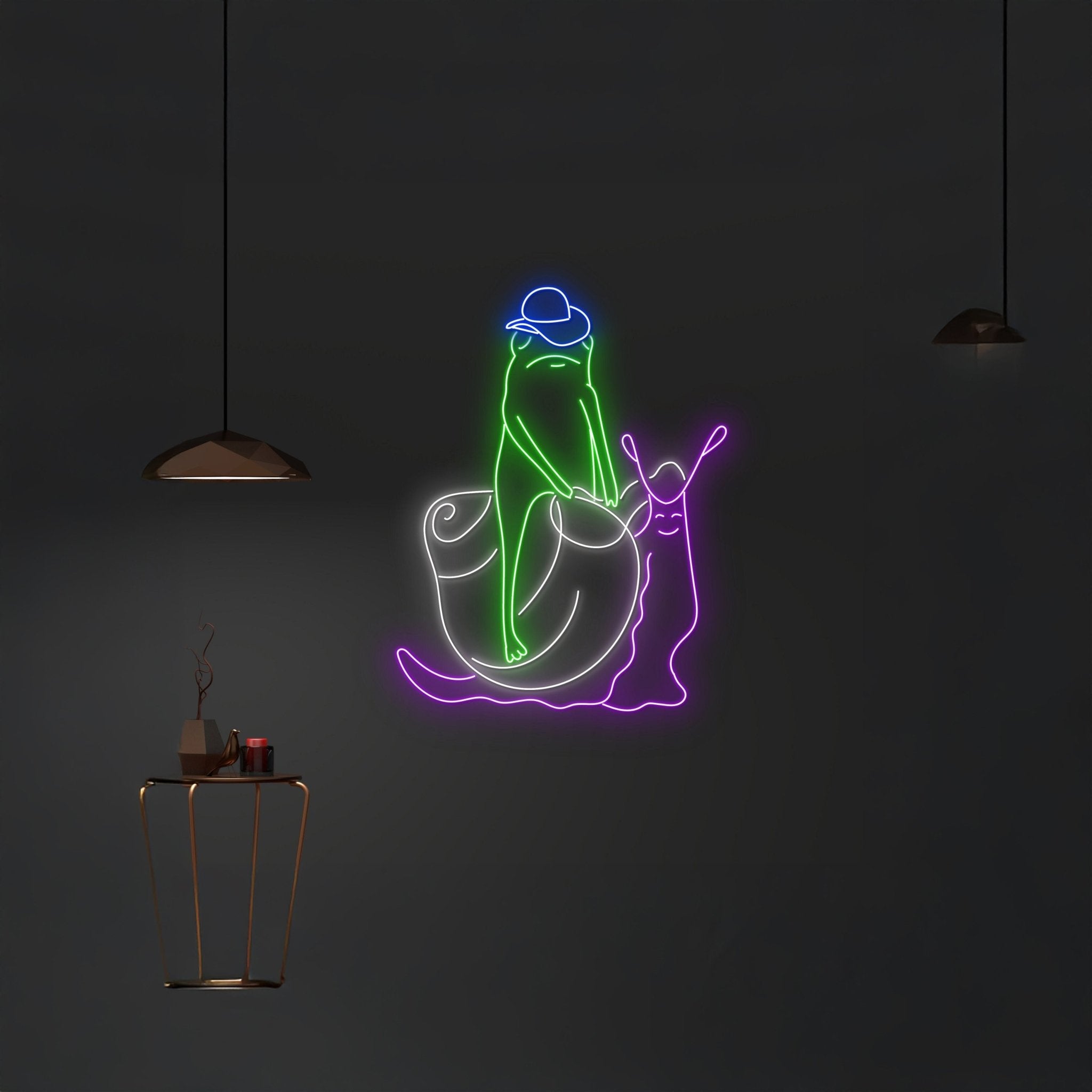 Frog Riding Snail Neon Sign - Shineneon