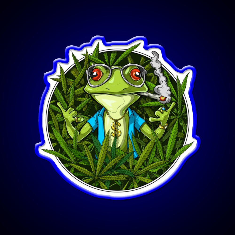 Frog Weed Hemp Inspired Green Leaf Led Neon Sign Rgb Color - Shineneon