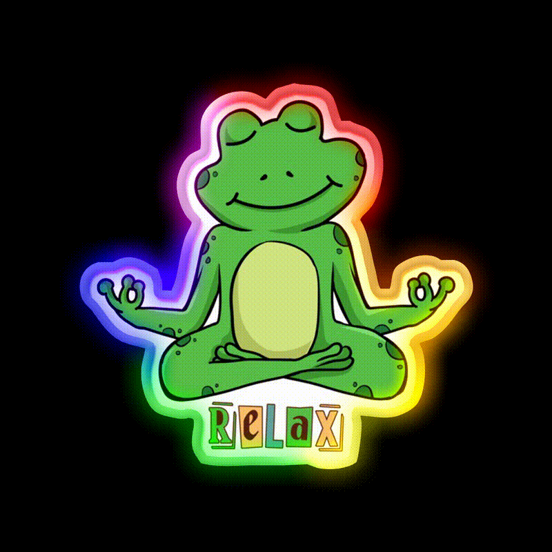 Frog Yoga Led Neon Sign For Wellness Space Rgb Color