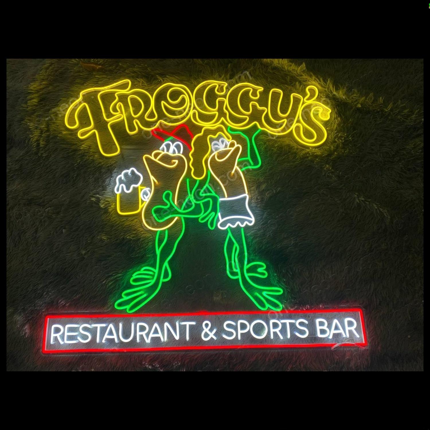 Froggys Green Frog Led Neon Sign For Restaurant And Sports Bar | Shineneon