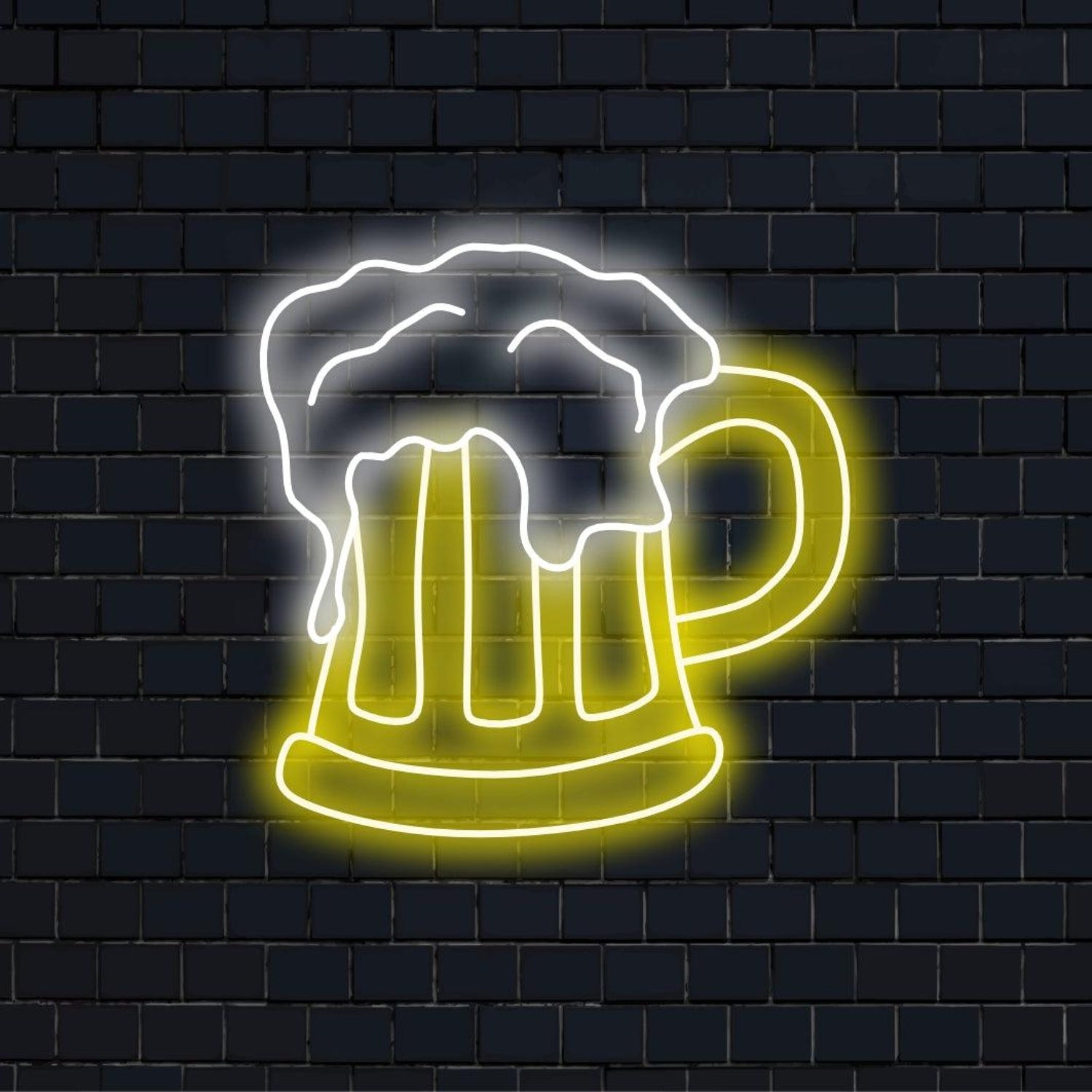 Frothy Beer Mug Yellow White Led Neon Sign For Bar Restaurant Decor | Shineneon