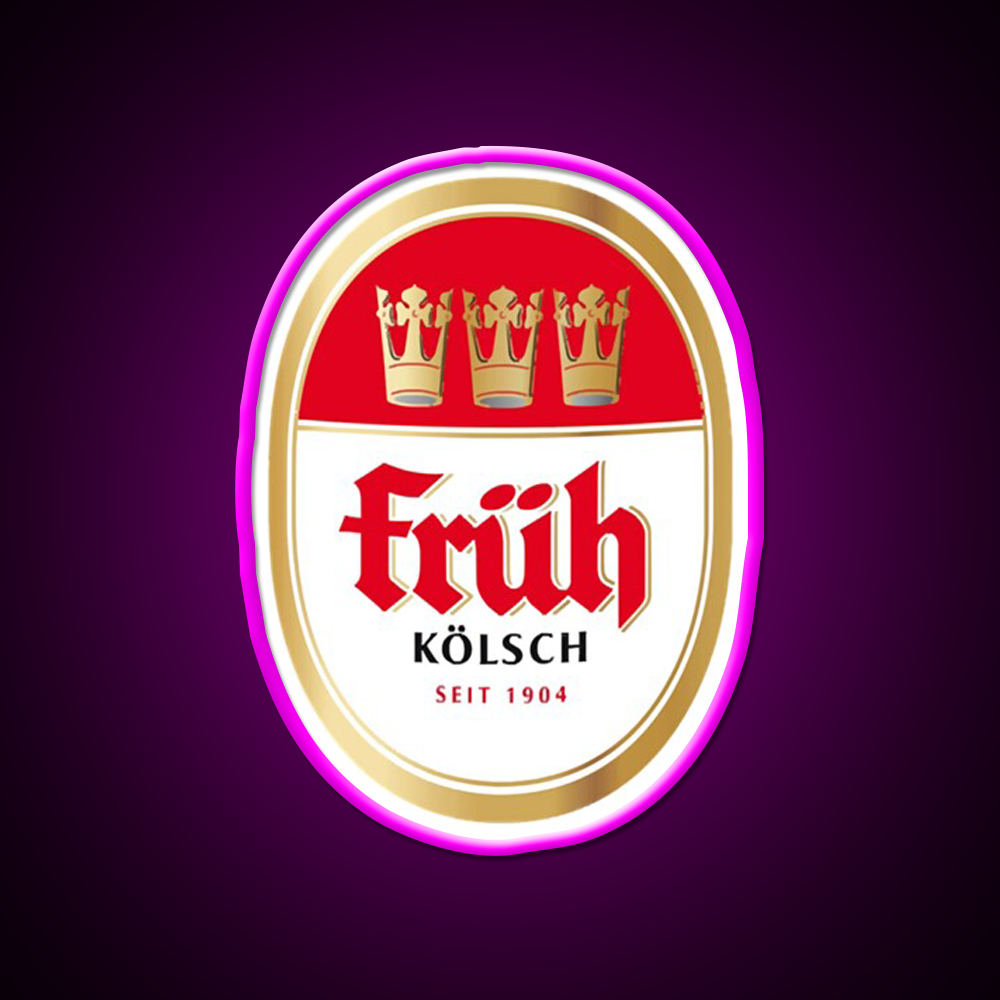Fruh Kolsch Beer Logo Brewery Local Beer Bar Decor Led Neon Sign Rgb Color - Neon sign mounted on wall in room
