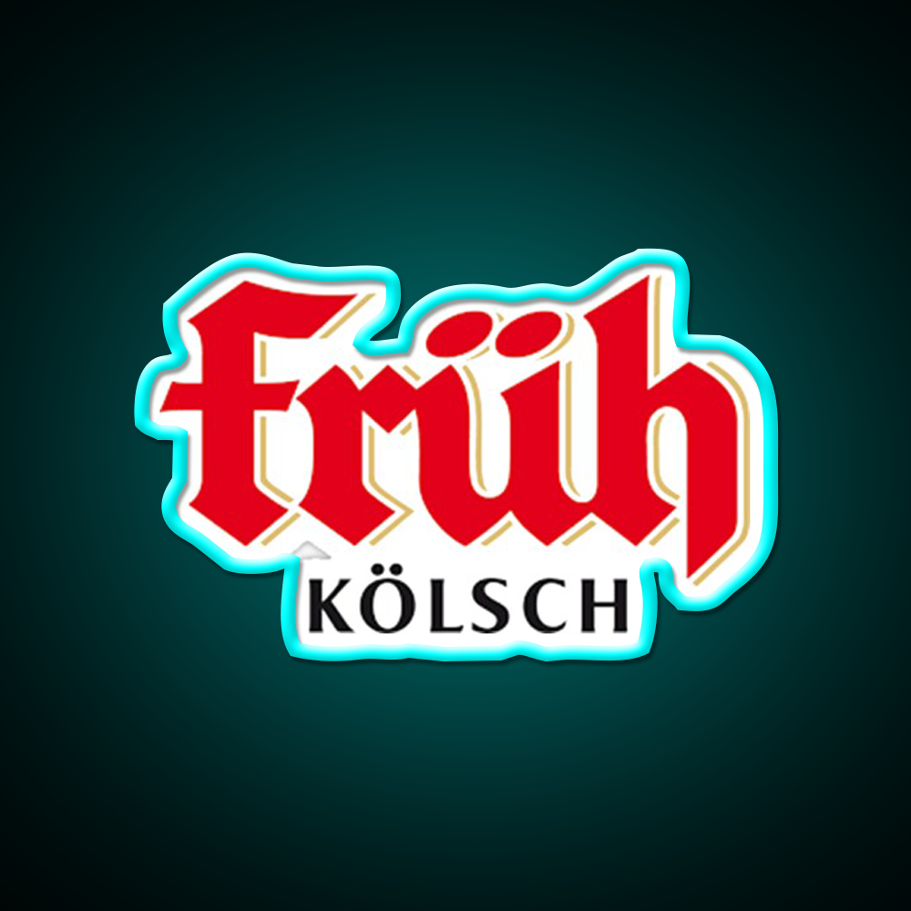 Fruh Kolsch Beer Logo Classic Beer Bar Decor Led Neon Sign Rgb Color - Size and dimension reference