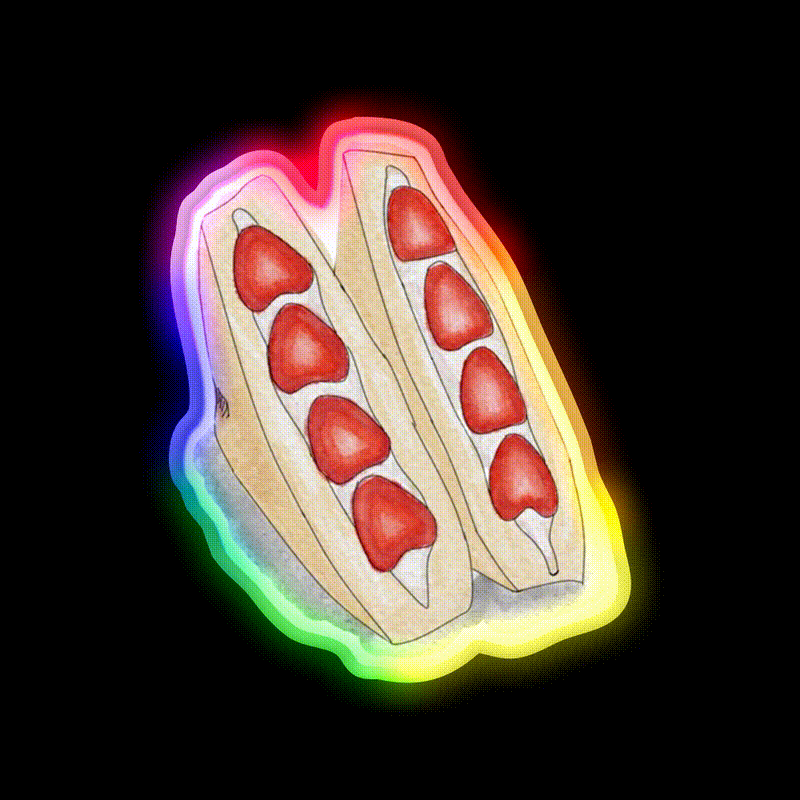Fruit Sandwich Snack Food Led Neon Sign Rgb Color - LED neon sign close-up detail