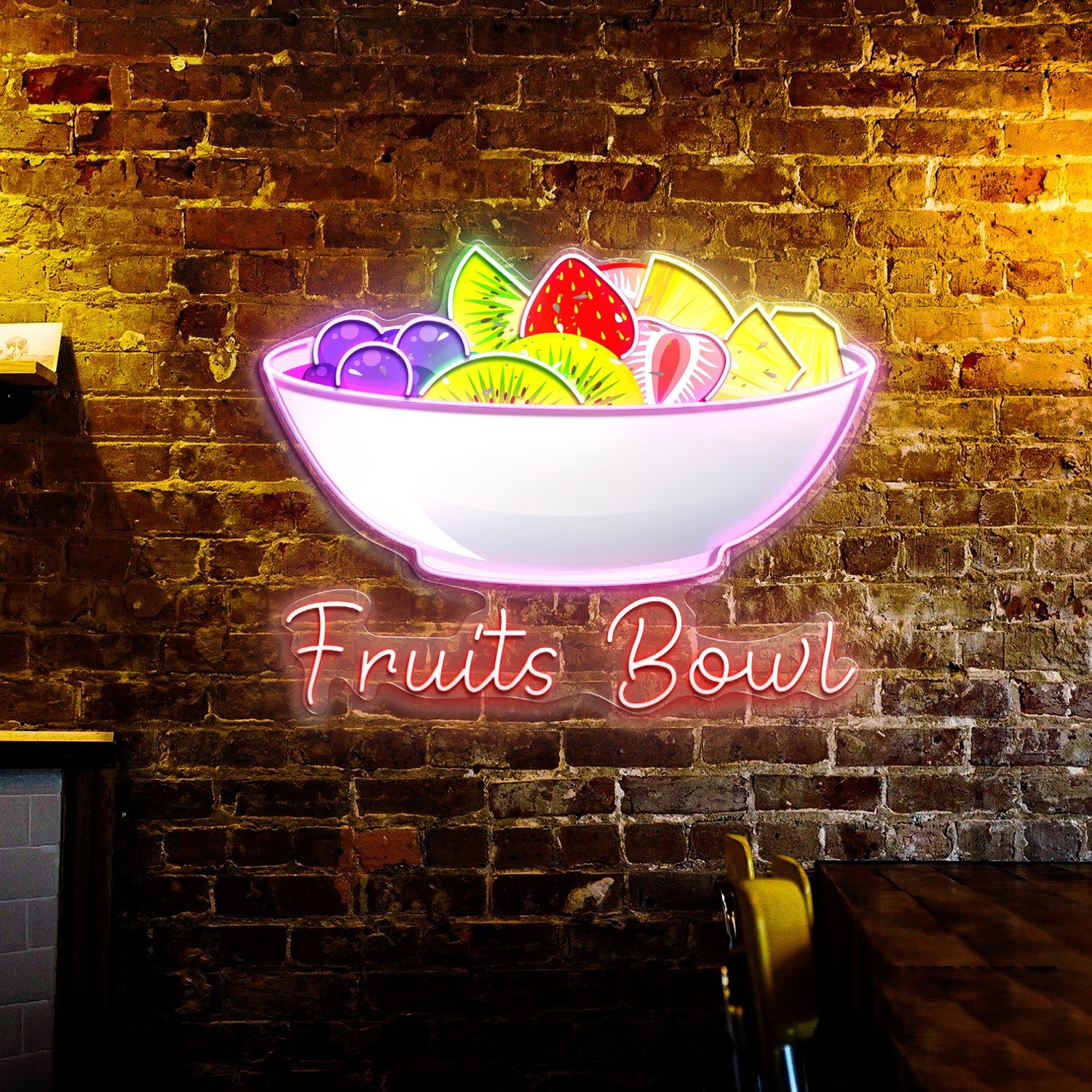 Fruits Bowl Acrylic Neon Wall Sign | Shineneon