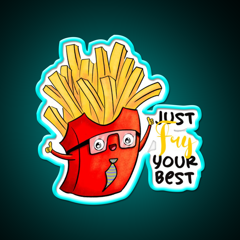 Fry Your Best Fast Food Led Neon Sign For Burger Place Rgb Color