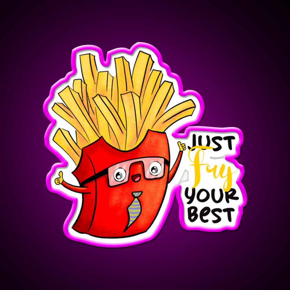 Fry Your Best Fast Food Led Neon Sign For Burger Place Rgb Color