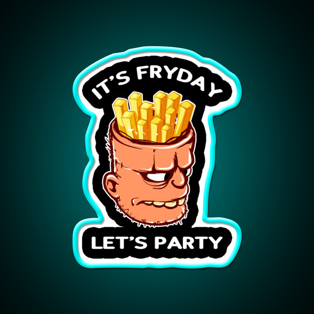 Fryday Party Fast Food Led Neon Sign For Burger Place Rgb Color