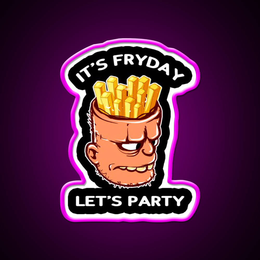 Fryday Party Fast Food Led Neon Sign For Burger Place Rgb Color