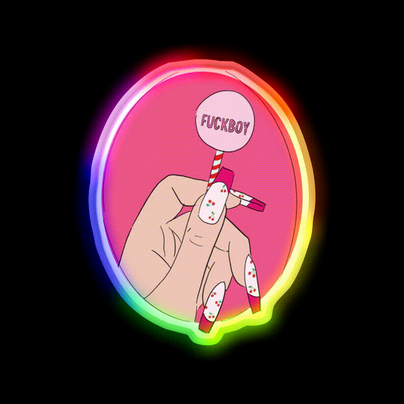 Fuckboy Nail Salon Led Neon Sign Rgb Color - LED neon sign close-up detail