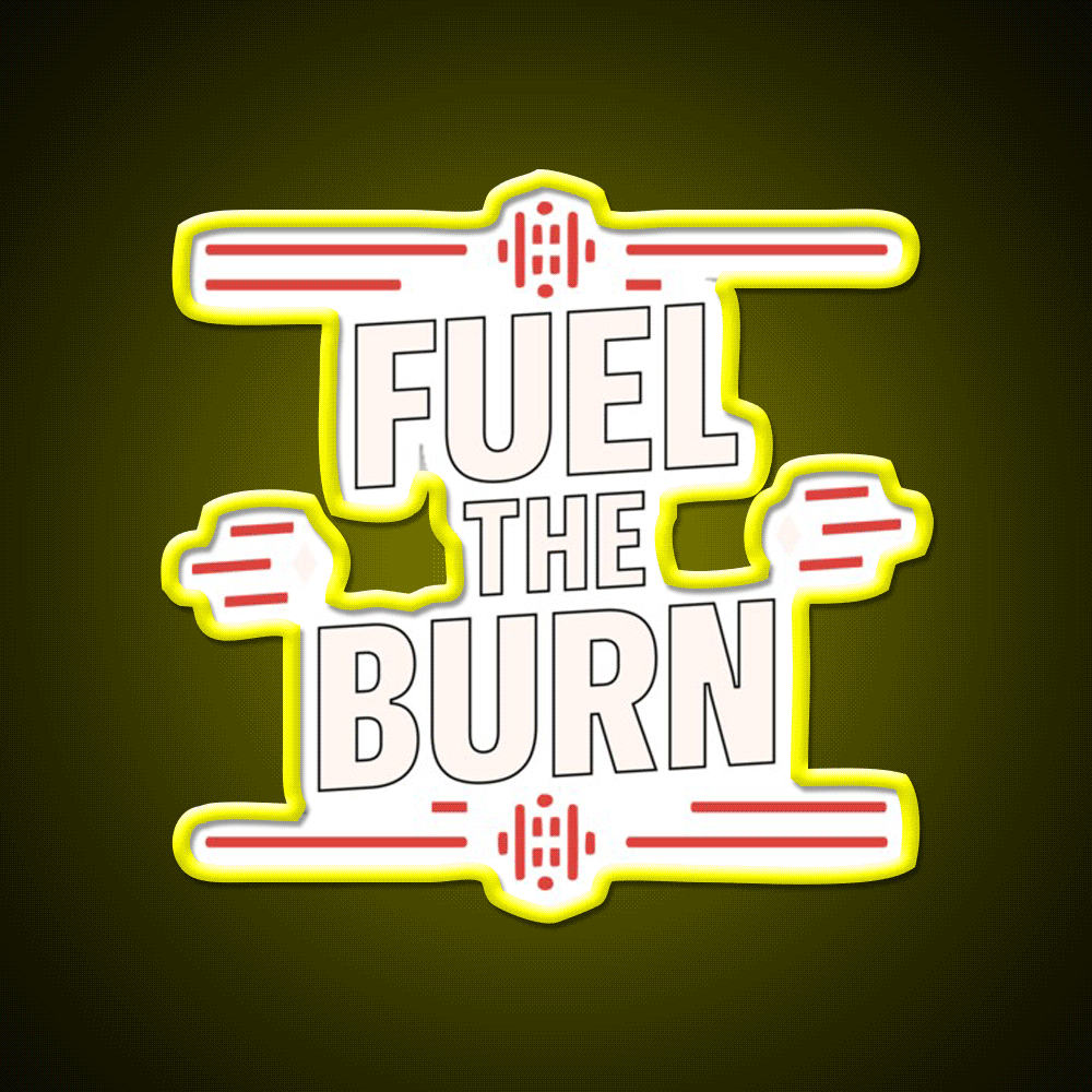 Fuel The Burn C Power Through Every Rep Gym Fitness Led Neon Sign Rgb Color