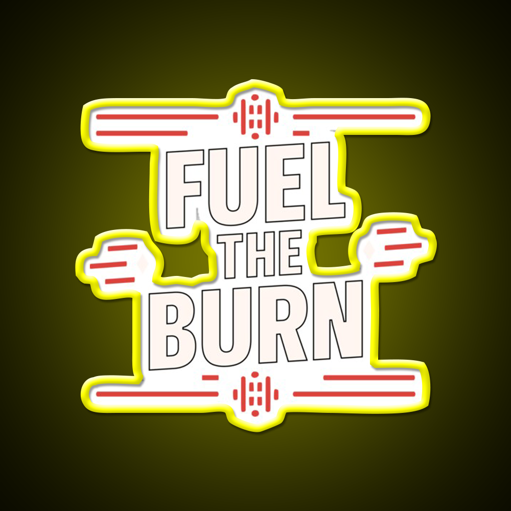 Fuel The Burn C Power Through Every Rep Gym Fitness Led Neon Sign Rgb Color