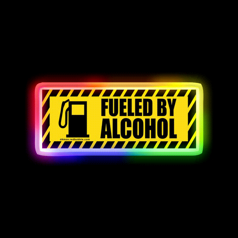 Fueled By Alcohol Whiskey Drink Bar Led Neon Sign Rgb Color