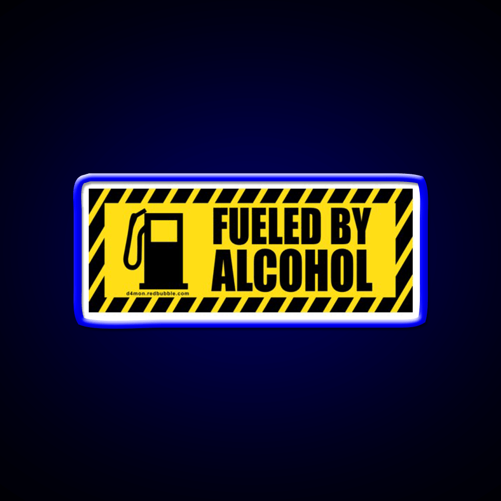 Fueled By Alcohol Whiskey Drink Bar Led Neon Sign Rgb Color - Shineneon