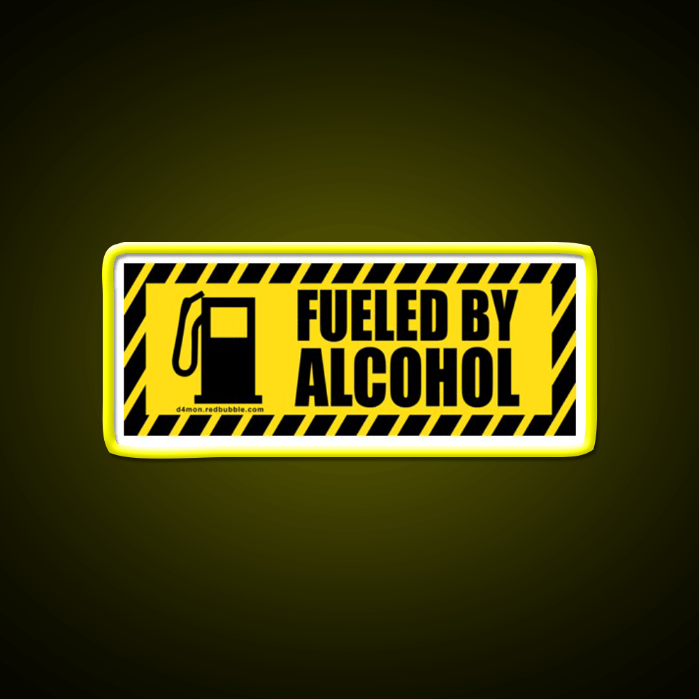 Fueled By Alcohol Whiskey Drink Bar Led Neon Sign Rgb Color - Shineneon