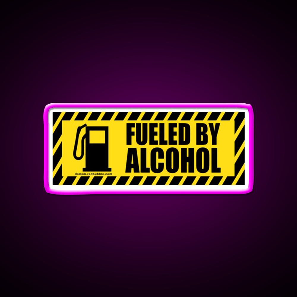 Fueled By Alcohol Whiskey Drink Bar Led Neon Sign Rgb Color - Shineneon
