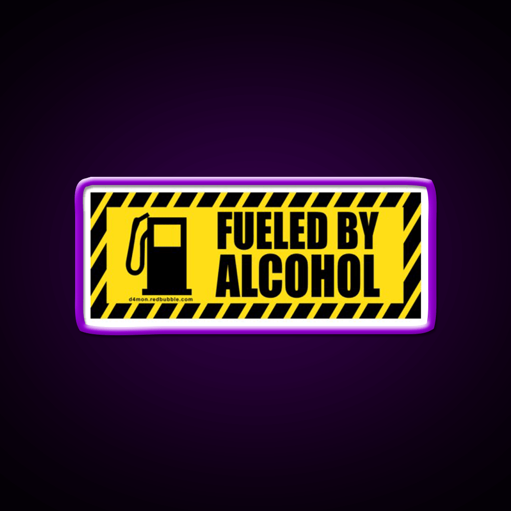 Fueled By Alcohol Whiskey Drink Bar Led Neon Sign Rgb Color - Shineneon
