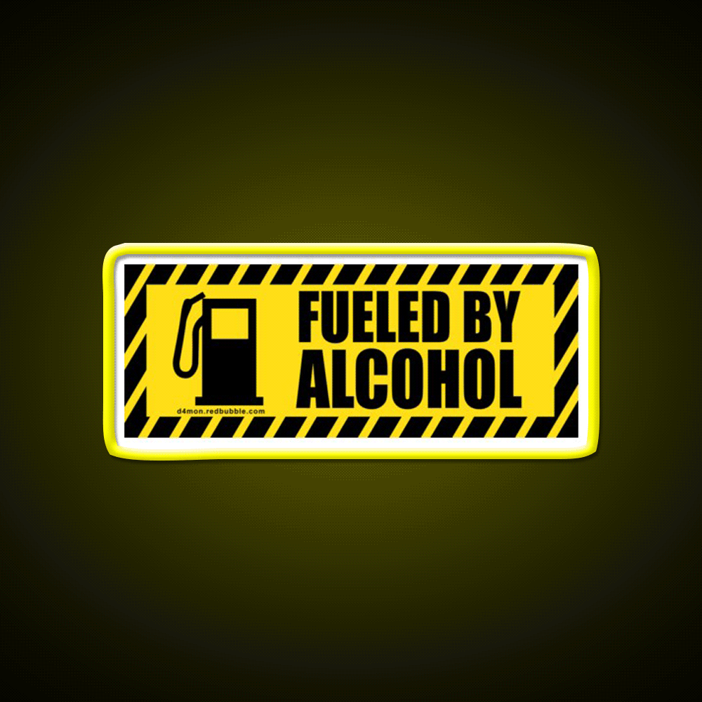 Fueled By Alcohol Whiskey Drink Bar Led Neon Sign Rgb Color