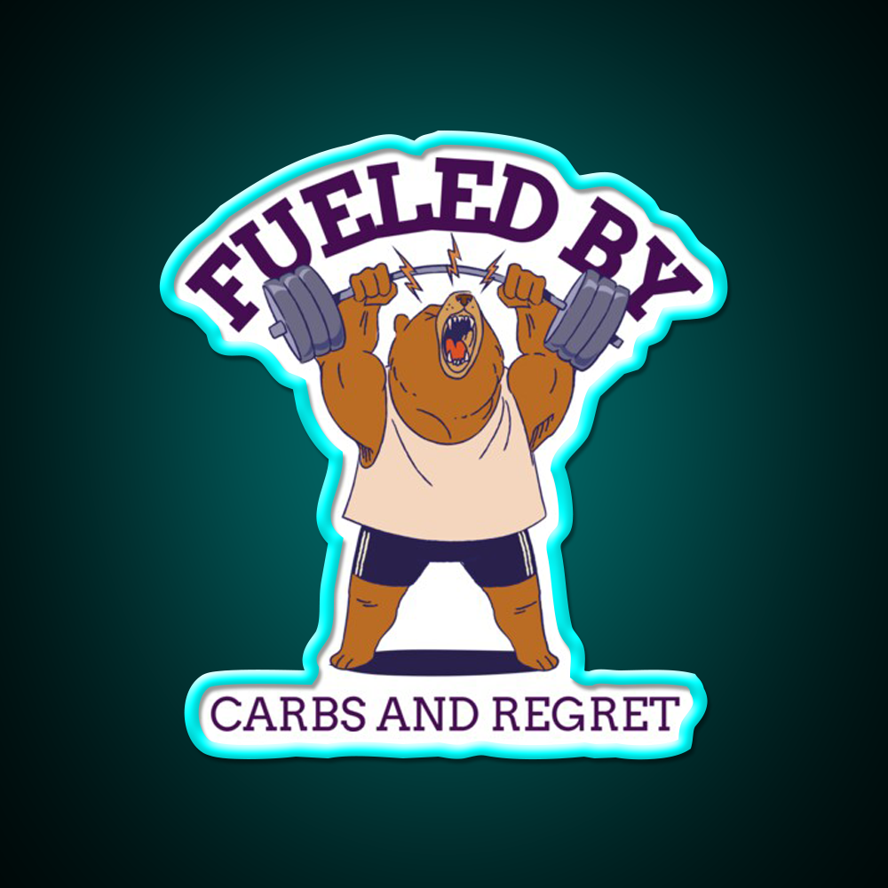 Fueled By Carbs And Regret Gym Fitness Led Neon Sign Rgb Color