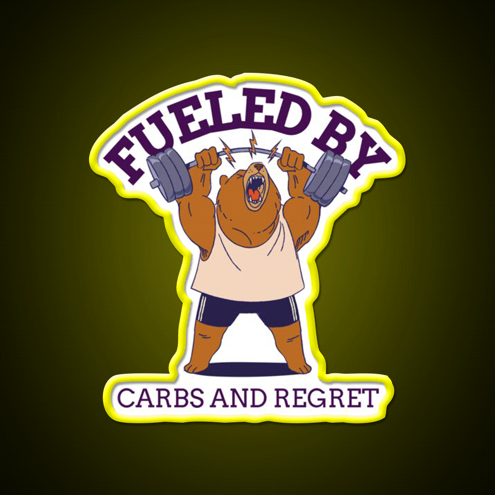 Fueled By Carbs And Regret Gym Fitness Led Neon Sign Rgb Color