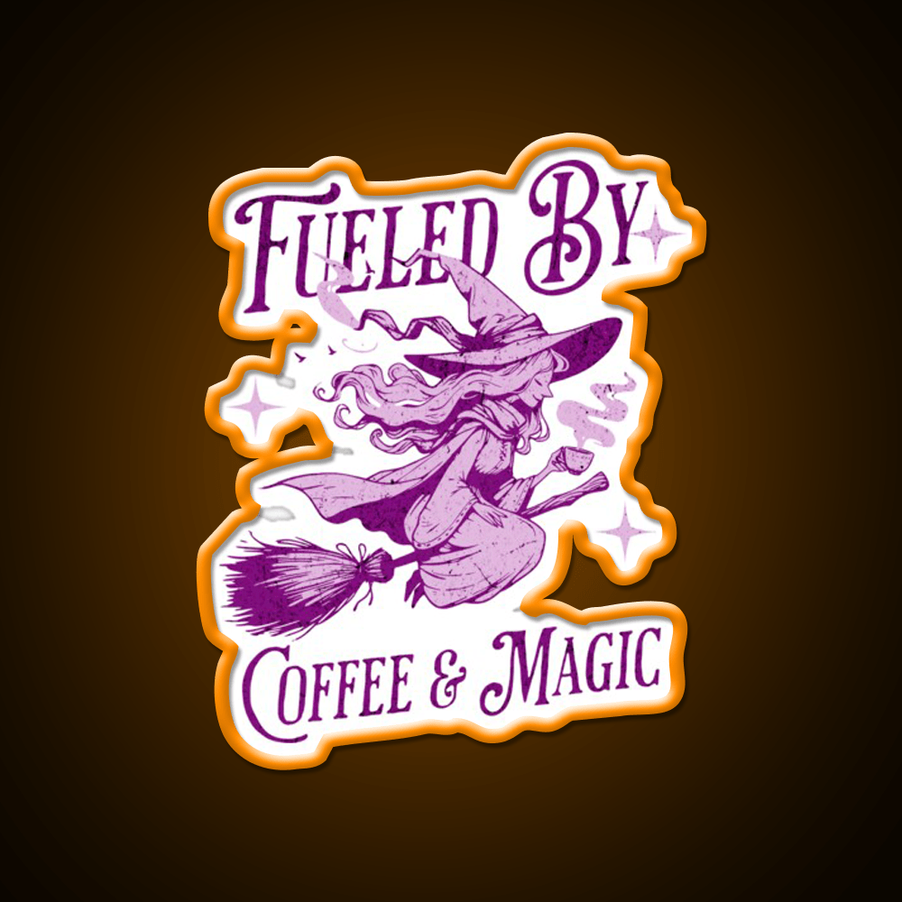 Fueled By Coffee And Magic Cafe Led Neon Sign Espresso Bar Art Rgb Color - Shineneon