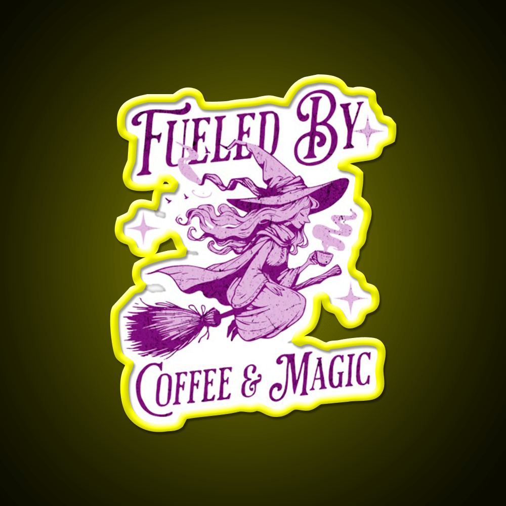 Fueled By Coffee And Magic Cafe Led Neon Sign Espresso Bar Art Rgb Color - Shineneon