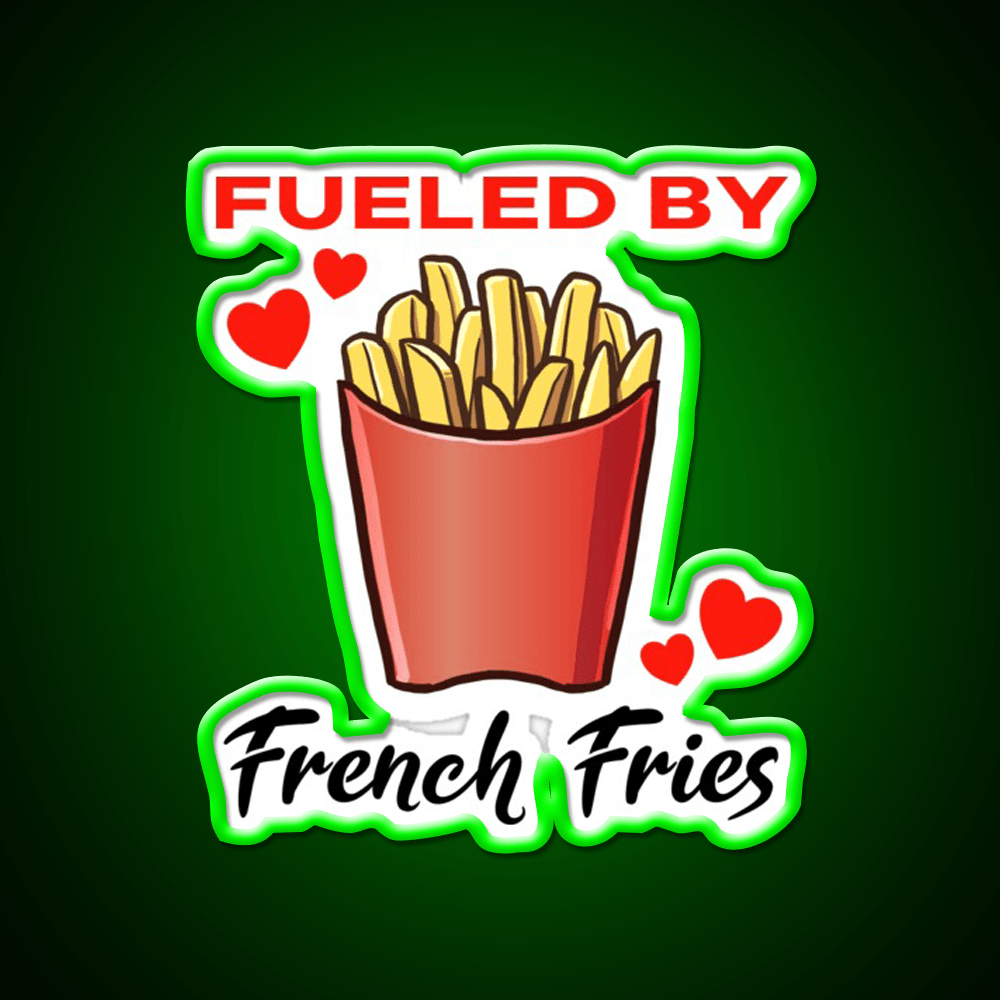 Fueled By French Fries Fast Food Led Neon Sign For Burger Place Rgb Color - Shineneon
