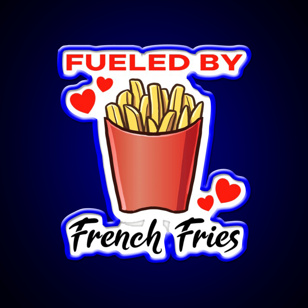 Fueled By French Fries Fast Food Led Neon Sign For Burger Place Rgb Color - Shineneon
