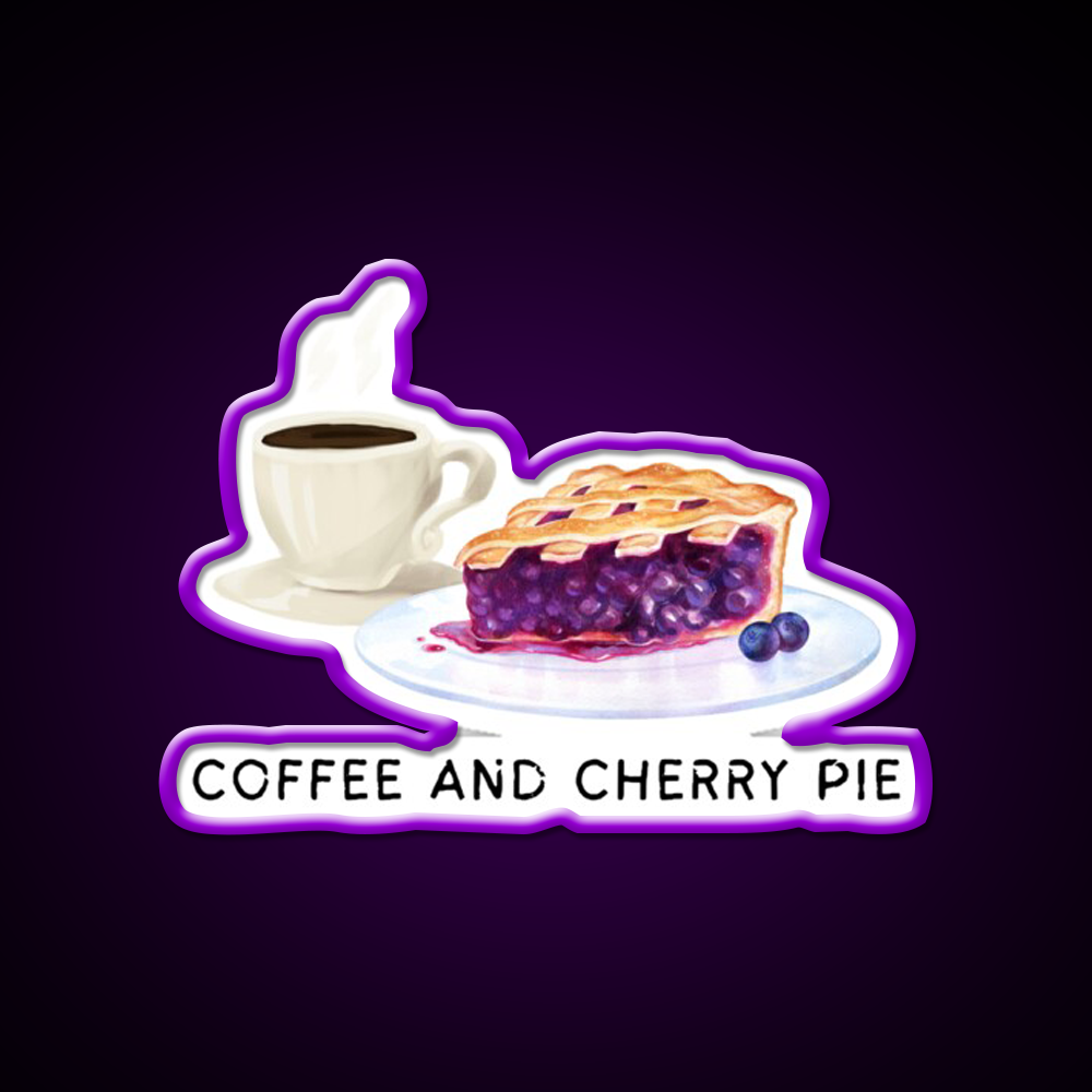 Fueling My Day With Coffee Cherry Pie Cafe Led Neon Sign Espresso Bar Art Rgb Color