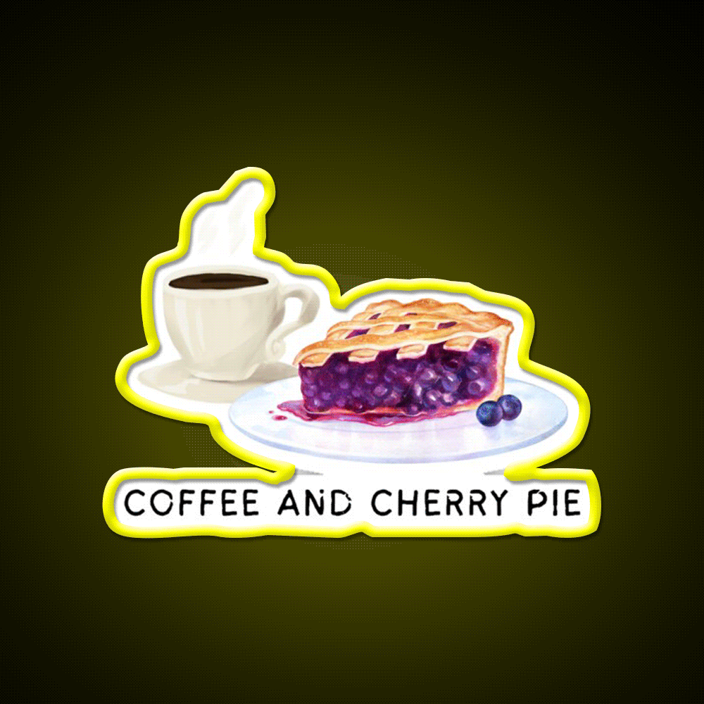 Fueling My Day With Coffee Cherry Pie Cafe Led Neon Sign Espresso Bar Art Rgb Color