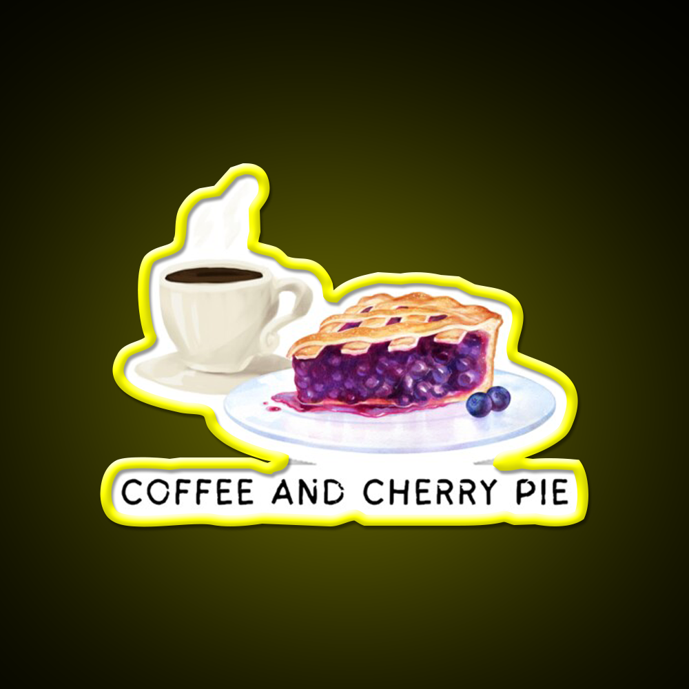 Fueling My Day With Coffee Cherry Pie Cafe Led Neon Sign Espresso Bar Art Rgb Color