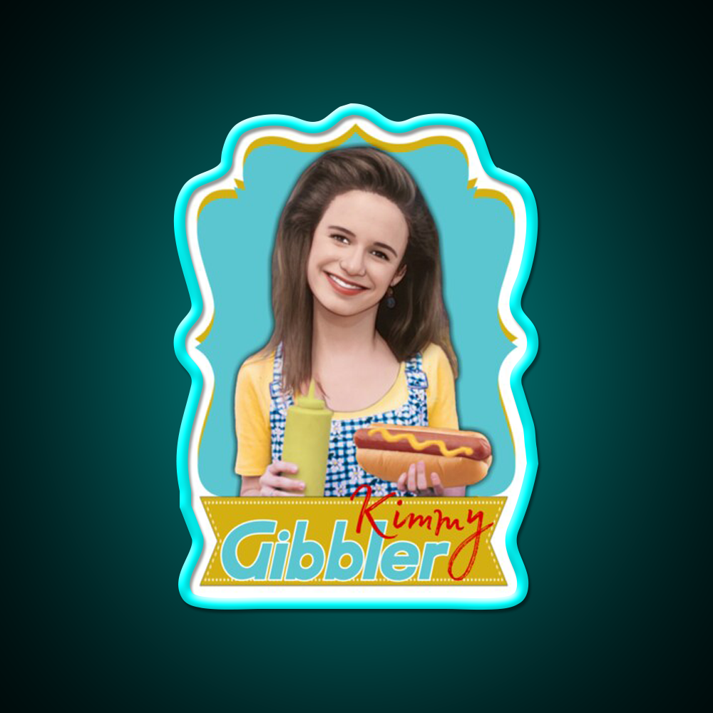 Full House Kimmy Gibbler Barber Shop Haircut Led Neon Sign - Neon sign mounted on wall in room