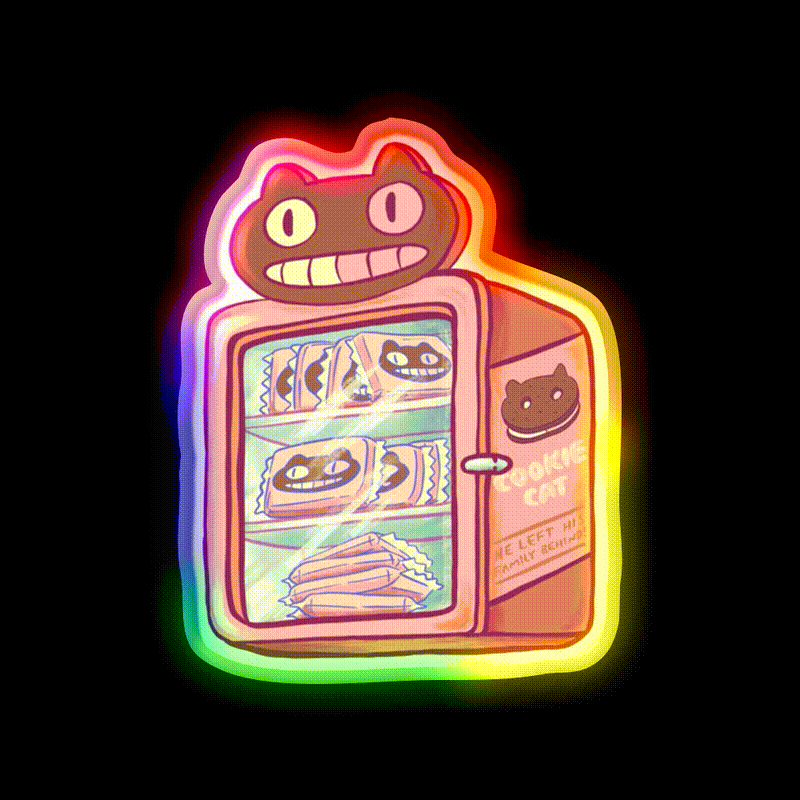 Fully Stocked Snack Food Led Neon Sign Rgb Color - LED neon sign close-up detail