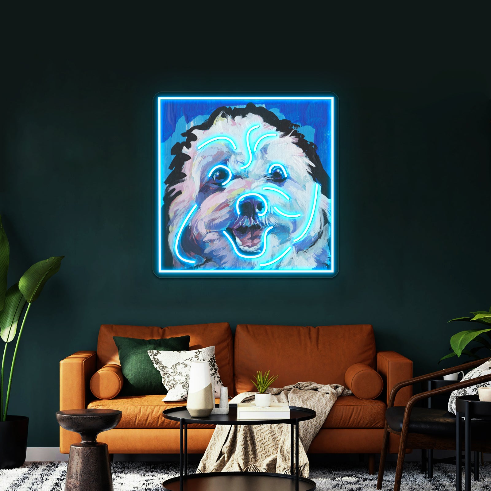Fun Cavachon Dog Bright Colorful Pop Artwork Neon Led Signs
