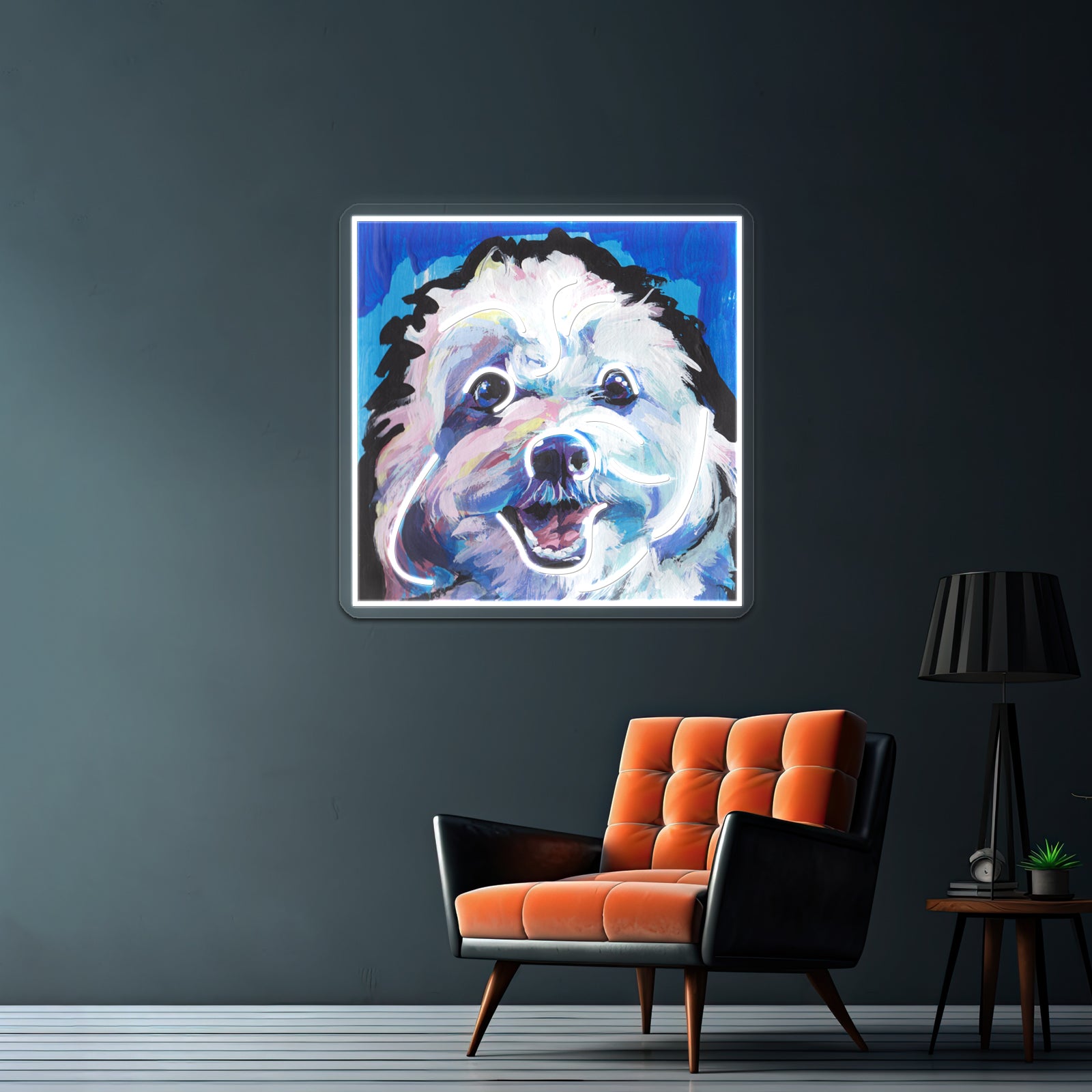 Fun Cavachon Dog Bright Colorful Pop Artwork Neon Led Signs