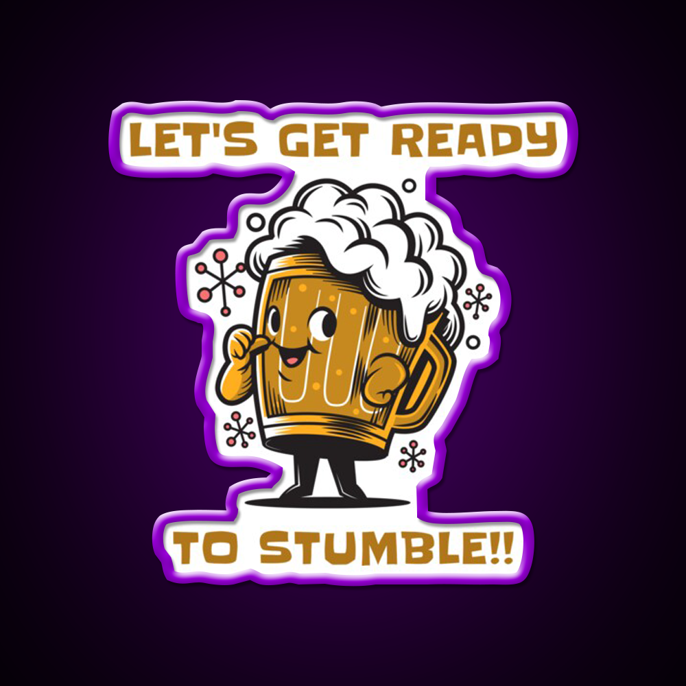 Fun Lets Get Ready To Stumble Beer Design Beer Bar Decor Led Neon Sign Rgb Color - LED neon sign view 9