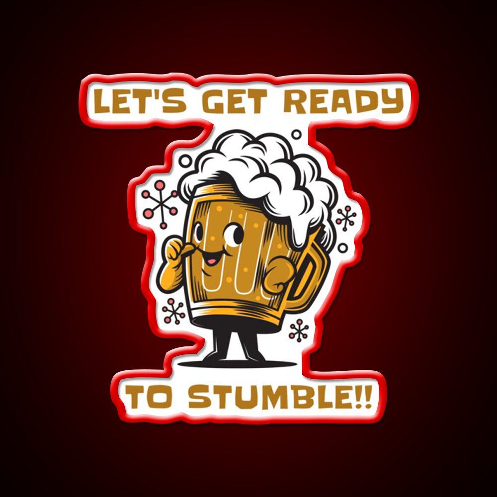 Fun Lets Get Ready To Stumble Beer Design Beer Bar Decor Led Neon Sign Rgb Color - LED neon sign view 10