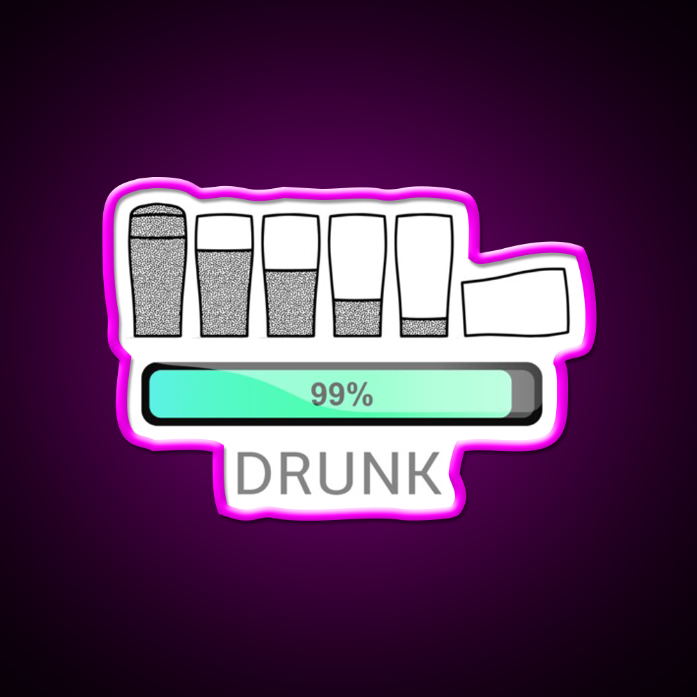 Funny 99 Persent Drunk Man Cave Bar Led Neon Sign Rgb Color