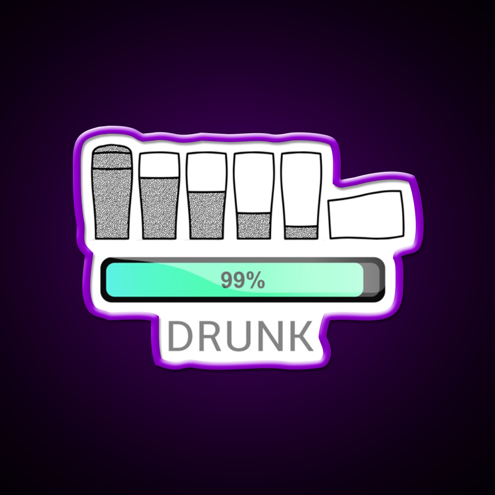 Funny 99 Persent Drunk Man Cave Bar Led Neon Sign Rgb Color - LED neon sign view 9
