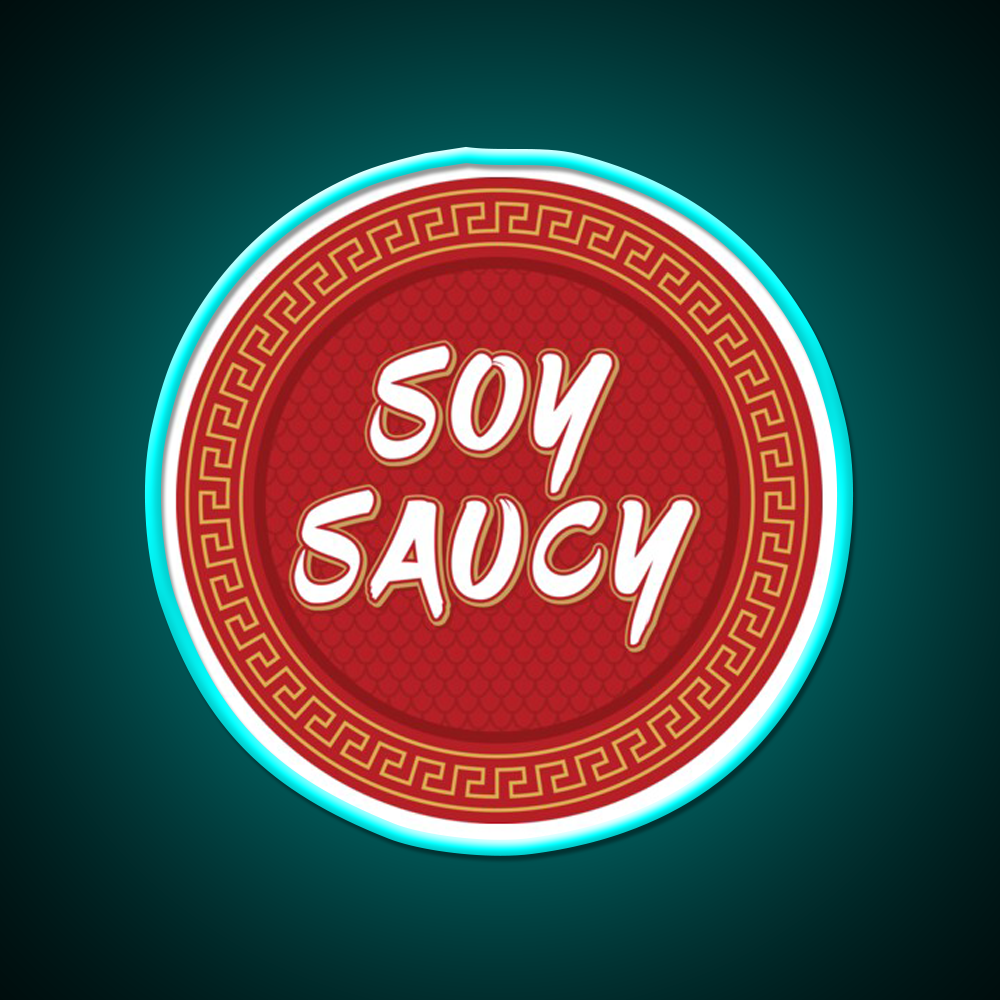 Funny Asian Food Soy Sauce Soy Saucy Led Neon Sign Chinese Food Rgb Color