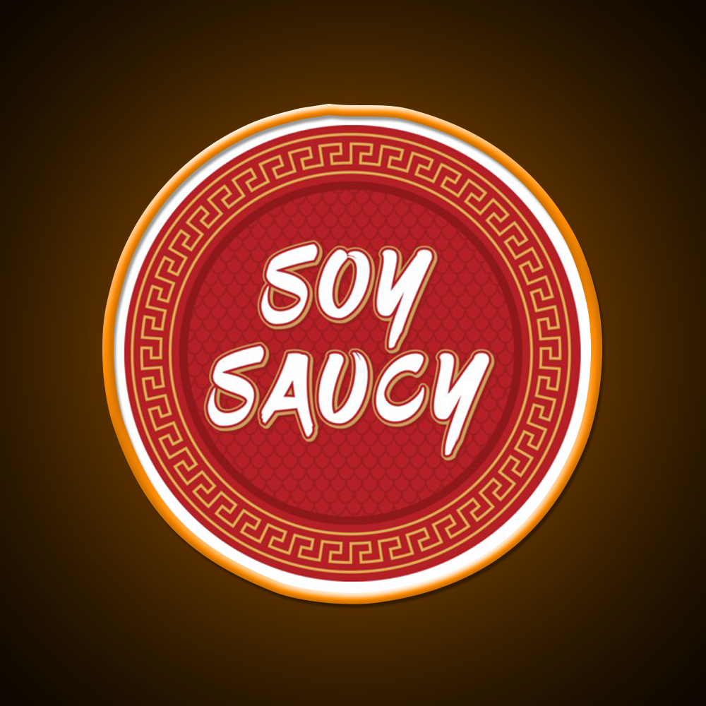 Funny Asian Food Soy Sauce Soy Saucy Led Neon Sign Chinese Food Rgb Color