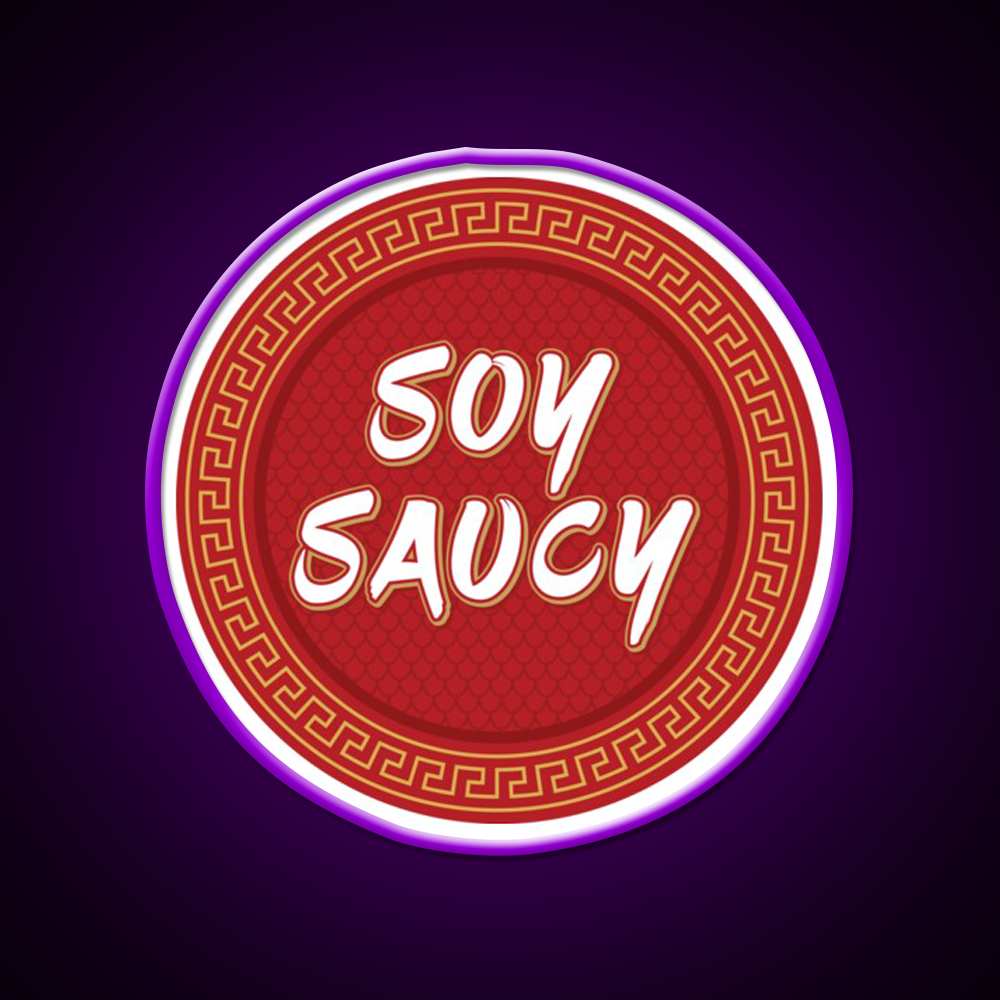 Funny Asian Food Soy Sauce Soy Saucy Led Neon Sign Chinese Food Rgb Color