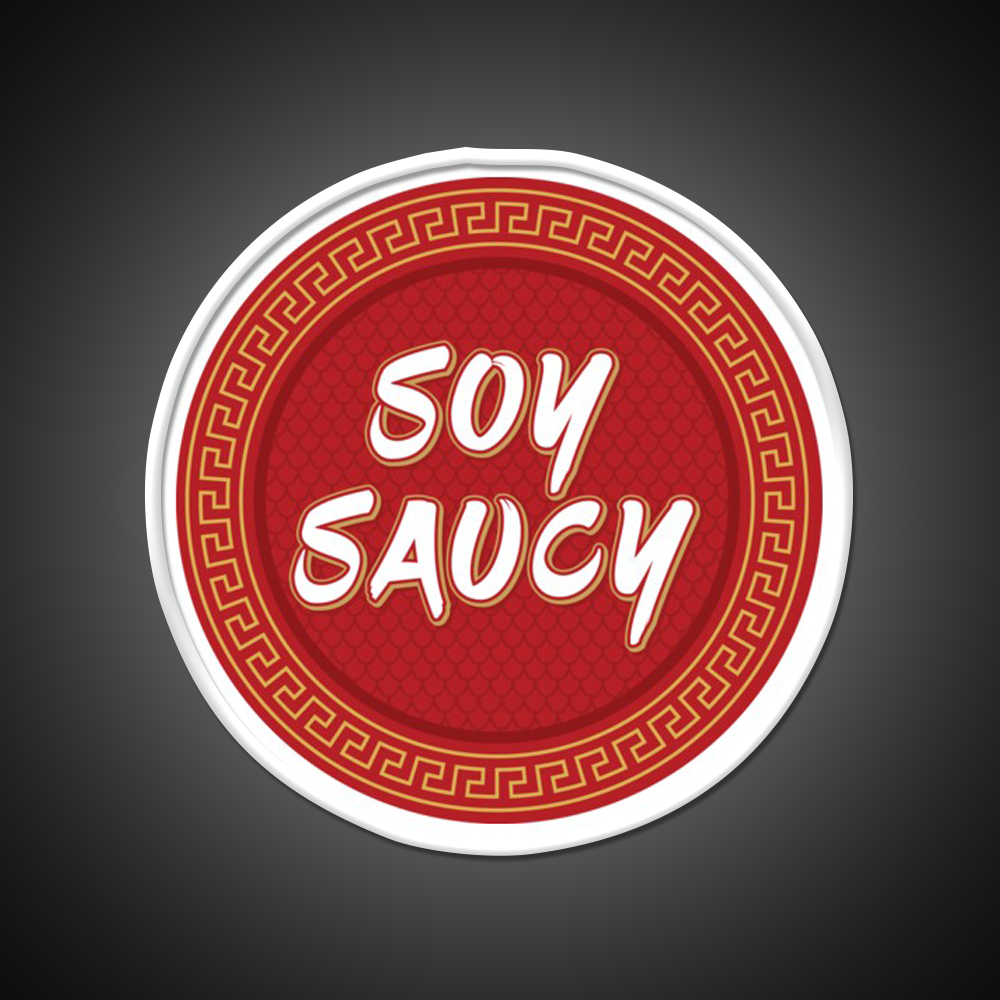 Funny Asian Food Soy Sauce Soy Saucy Led Neon Sign Chinese Food Rgb Color