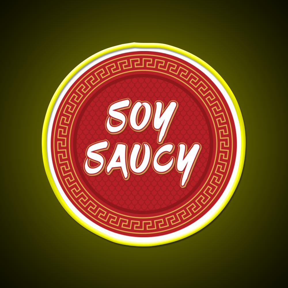 Funny Asian Food Soy Sauce Soy Saucy Led Neon Sign Chinese Food Rgb Color