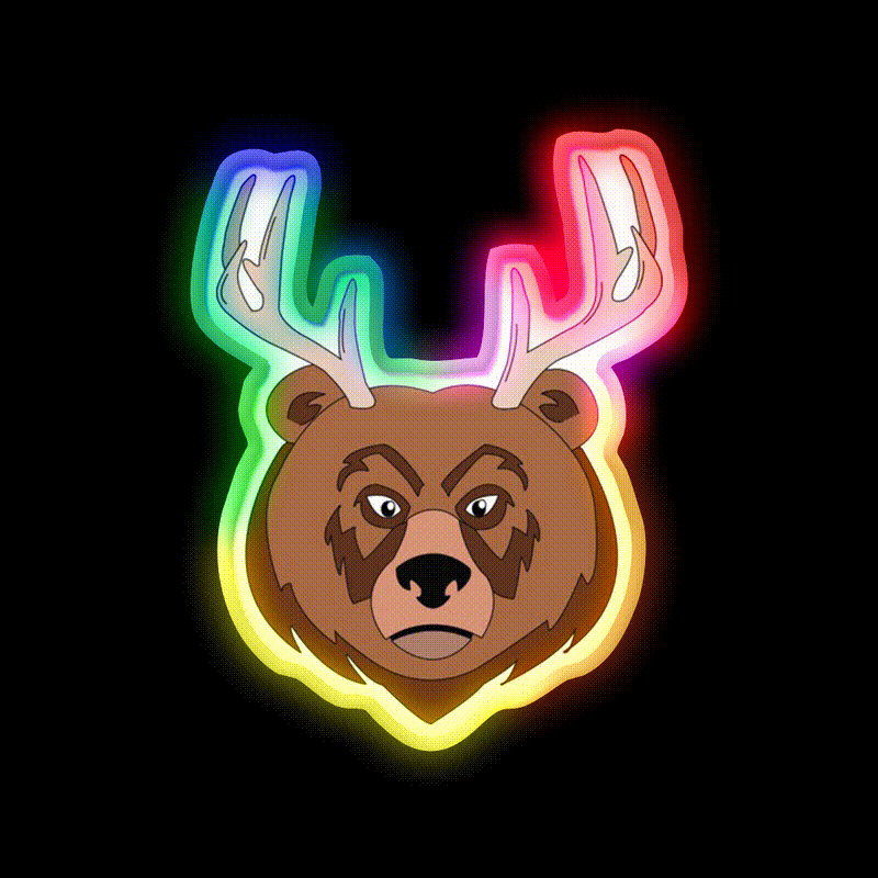 Funny Bear Beer Bar Decor Led Neon Sign Rgb Color - LED neon sign close-up detail