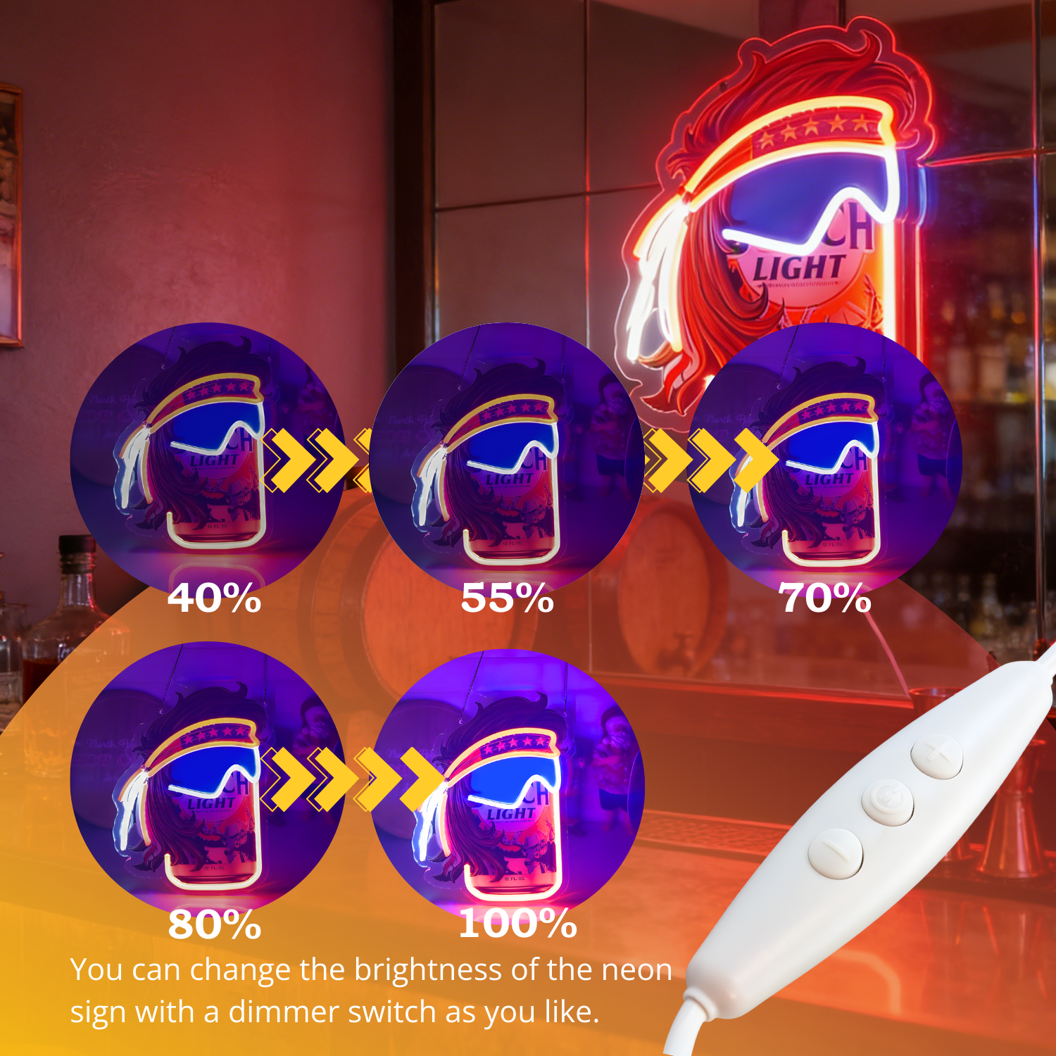 Funny Beer Can USB LED Neon Sign Beer Can Mullet Style Light for Bar Garage Party - Shineneon