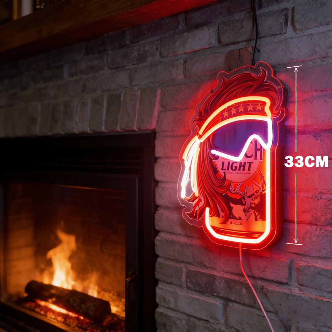 Funny Beer Can USB LED Neon Sign Beer Can Mullet Style Light for Bar Garage Party - Shineneon