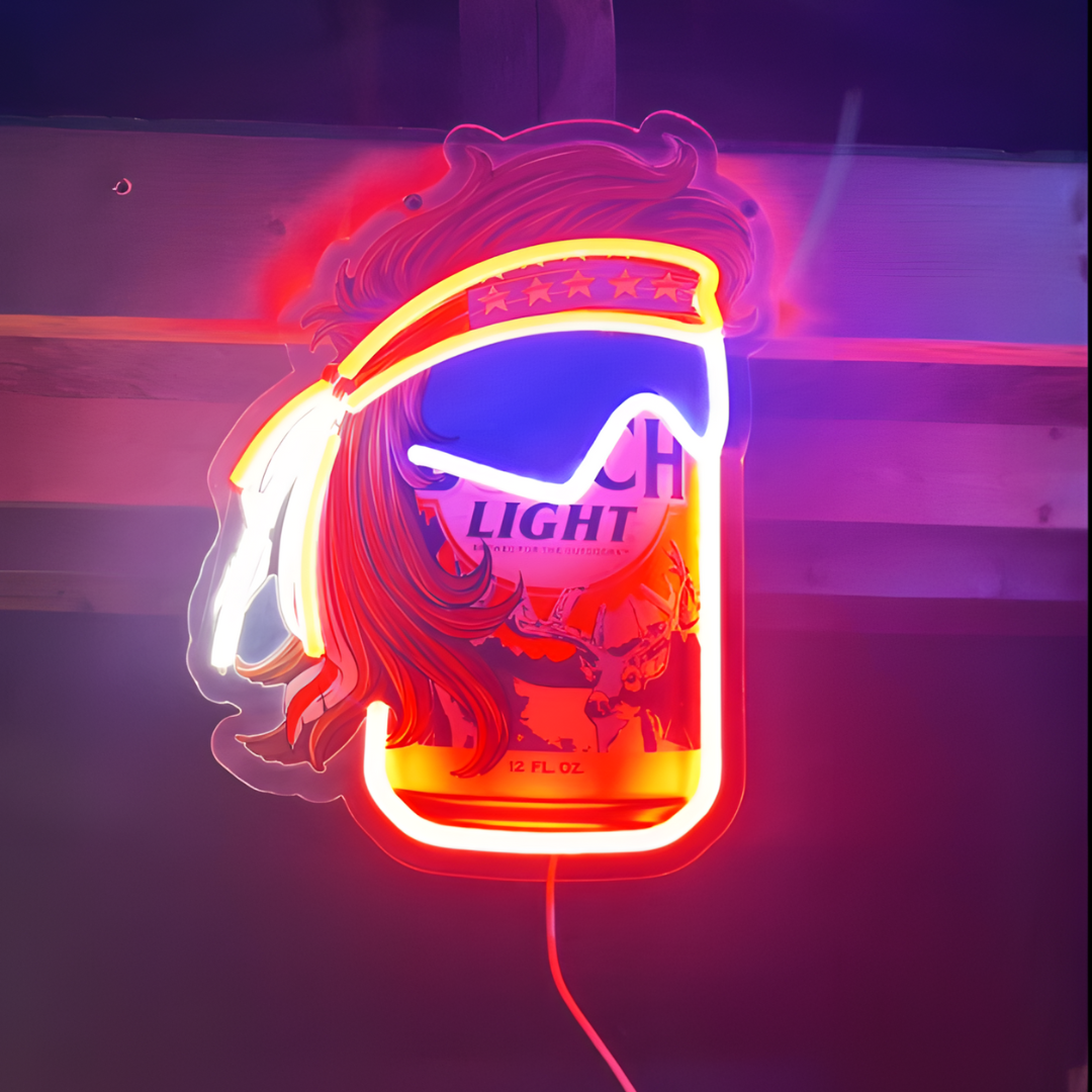 Funny Beer Can USB LED Neon Sign Beer Can Mullet Style Light for Bar Garage Party - Shineneon