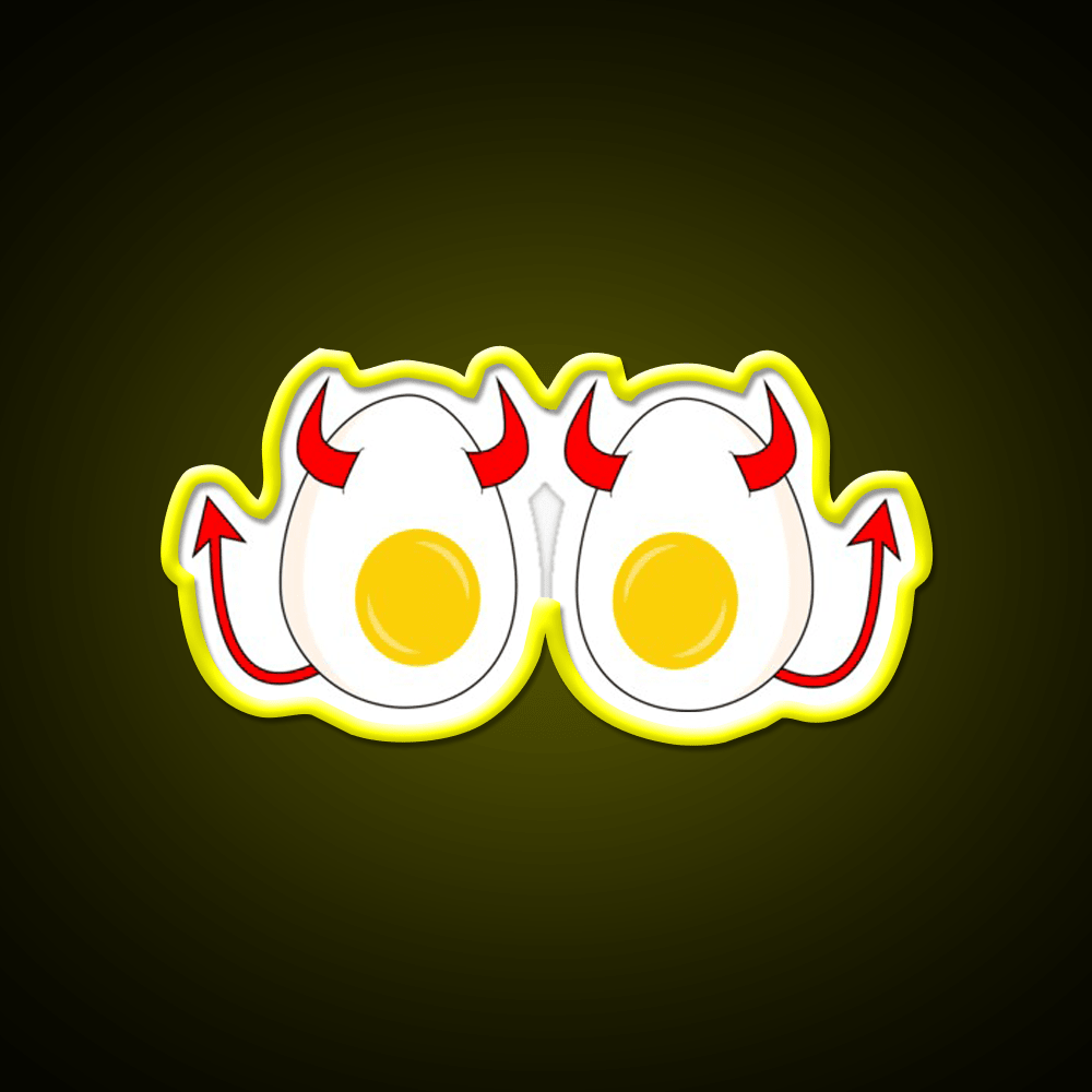 Funny Cartoon Deviled Eggs Snack Food Led Neon Sign Rgb Color - Shineneon